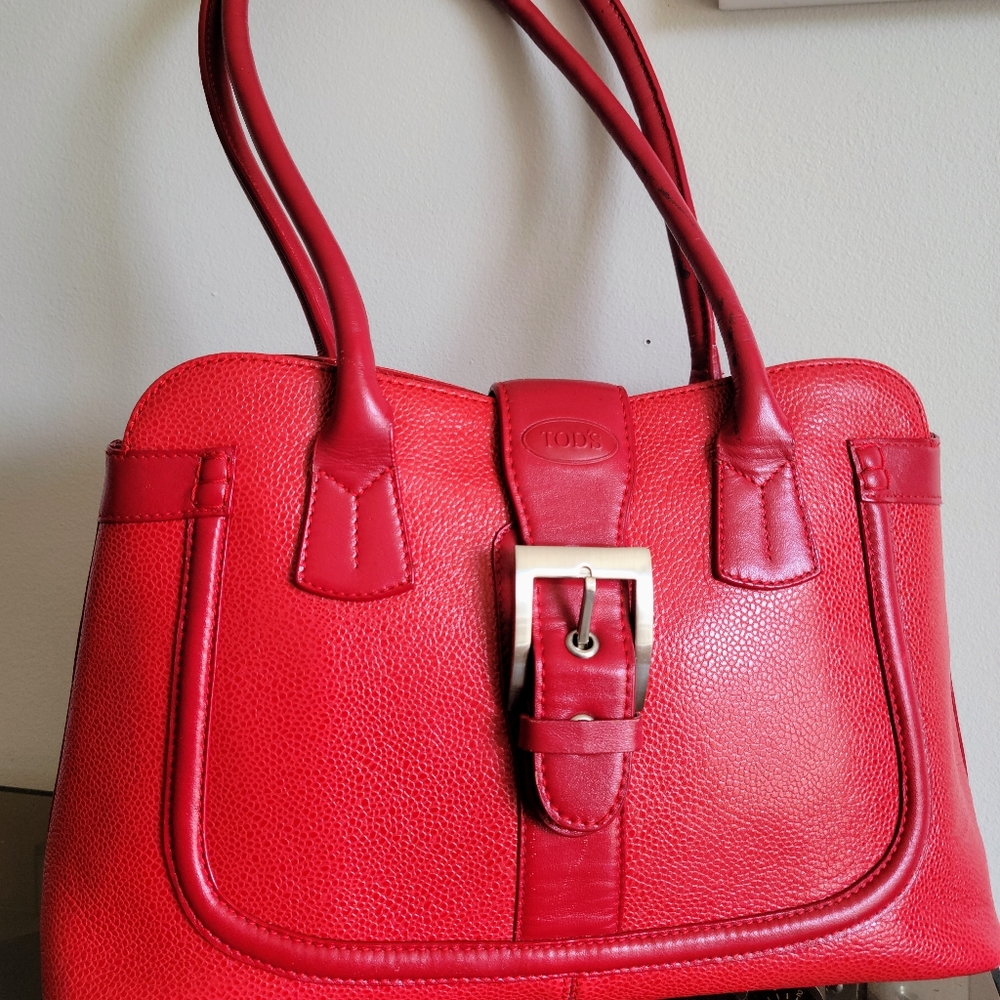 Tod's Red Leather top handle Bag